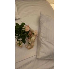 Otel Tipi 10 Adet Tek Çarşaf, Çift Kişilik Çizgili Saten 280X280