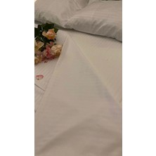 Otel Tipi 10 Adet Tek Çarşaf, Çift Kişilik Çizgili Saten 280X280