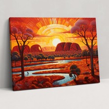 Painted Anarchy Geleneksel Aborijin Duvar Sanatı - Aborijin, Duvar Süslemesi, Yerli Bilgisi, Kanvas, 50X30