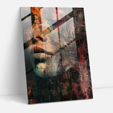 Painted Anarchy Dokulu Katmanlar Cam Duvar Sanatı - Aksiyon Tablosu, Cam Duvar Sanatı, Modern Sanat, Katmanlı Dokular, 30X45