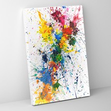Painted Anarchy Kaos ve Kontrol Kanvas Tablo - Aksiyon Tablo, Sıçrama, Duvar Dekorasyonu, Aksiyon Tablo, 60 x 90 cm