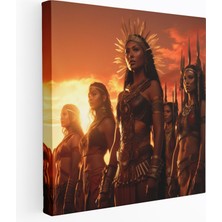 Painted Anarchy Amazon Kadınları Kanvas Tablo - Amazon Kadınları, Efsanevi Kraliçe, Duvar Dekorasyonu, Vahşi Hayvanlar, 30X30