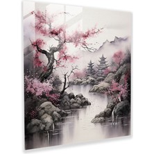 Painted Anarchy Asian Serenity Cam Baskı - Asya, Sakin, Asya, Cam Baskı, 40X40