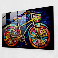 Painted Anarchy Vitray Bisiklet Cam Duvar Sanatı - Bisiklet, Modern Sanat, Renkli Cam Parçalar, Cam Baskı, 45X30