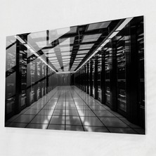 Painted Anarchy Blockchain Cam Duvar Sanatı - Blockchain, Cam Sanatı, Bilgisayar Sunucu Odası, Siyah Beyaz Fotoğraf, 70X50