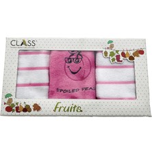 Class 30X50 %100 Pamuklu 3lü Mutfak Havlusu Pembe/ Beyaz