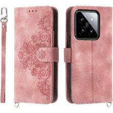 Xiaomi 14 Çoklu Kredi Kartı Yuvaları Için Flip Case Bileklik Kabartmalı (Yurt Dışından)