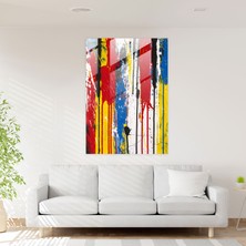 Painted Anarchy Ana Renkler Cam Baskı - Aksiyon Tablo, Modern Sanat, Cam Duvar Sanatı, Aksiyon Resim, 50X70