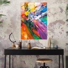 Painted Anarchy Enerjik Ifade Cam Tablo - Aksiyon Tablo, Ev Dekorasyonu, Modern Sanat, Cam Duvar Sanatı, 50X70