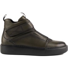 Tefani Store Uludağ Koyu Yeşil  Deri Erkek Spor Bot Sneaker
