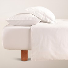 %100 Pamuk Saten Nevresim Seti 200x220 cm Beyaz - Lia Serisi
