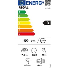 Regal cm 70101 D Enerji Sınıfı 7 kg 1000 Devir Çamaşır Makinesi