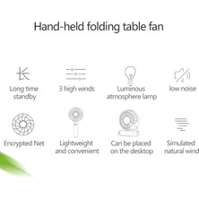 ZHKJ Shop S2 Taşınabilir Katlanabilir El Tipi Elektrikli Fan Pembe (Yurt Dışından)