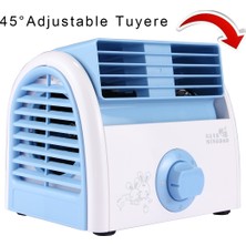 ZHKJ Shop 30W Türbin Bıçaksız Mini Masaüstü Sessiz Fan Mavi (Yurt Dışından)