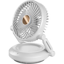 ZHKJ Shop Dönebilen LED Gece Lambası Katlanır Fan Şarj Modeli Beyaz (Yurt Dışından)