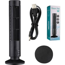 ZHKJ Shop Kule Tipi USB Ektrikli Fan Yapraksız Klima Fanı Siyah (Yurt Dışından)