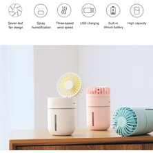 ZHKJ Shop T9 Taşınabilir Ayarlanabilir USB Şarjlı Masaüstü Nemlendirme Fanı Mavi (Yurt Dışından)