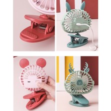 ZHKJ Shop Işıklı USB Şarjlı Klipsli Fan (Yurt Dışından)