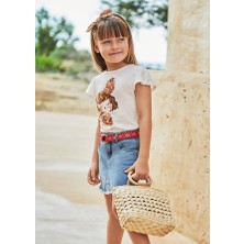 ayoral Kız Çocuk Kemerli Kot Etek