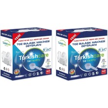 Turkishcare Hepsi Bir Arada Toz Bulaşık Makinesi Tablet Deterjanı 40 Yıkama 2 Li