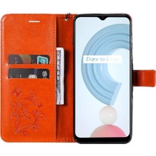 Mays Home1 Kart Yuvası Standı ile Realme C21Y Flip Kickstand Pu Deri Için Flip Case (Yurt Dışından)