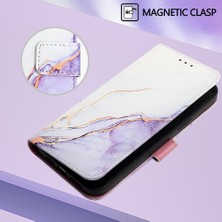 Mays Home1 Huawei Nova Y70 Artı Pu Deri Kickstand Cüzdan Mermer Desen (Yurt Dışından)