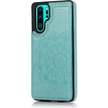 Mays Home1 Huawei P30 Desen Çiçek Çift Düğmeler Için Kart Tutucu Kılıf ile Cüzdan (Yurt Dışından)