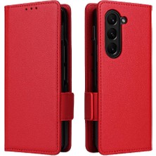 Samsung Galaxy Z Için Flip Case Fold 6 Kart Yuvaları Tutucu Manyetik Yan Pu (Yurt Dışından)