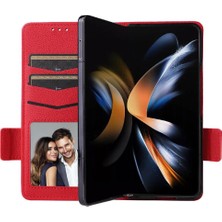 Samsung Galaxy Z Için Flip Case Fold 6 Kart Yuvaları Tutucu Manyetik Yan Pu (Yurt Dışından)