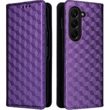 Samsung Galaxy Z Için Flip Case Fold 6 3D Desen Pu Deri Manyetik Kart (Yurt Dışından)