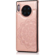 Cüzdan Kart Tutucu Kılıf ile Huawei Mate 30 Desen Çiçek Çift Flip (Yurt Dışından)