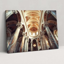 Painted Anarchy Romanesk Katedral Içi Kanvas Tablo - Klasisizm, Romanesk Mimari, Duvar Sanatı, Klasisizm, 50 x 30 cm