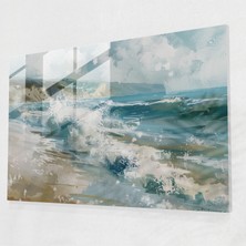 Painted Anarchy Deniz Kenarında Dalgalar Cam Baskı - Claude Monet, Cam Duvar Sanatı, Çarpışan Dalgalar, Cam Sanatı, 45 x 30 cm
