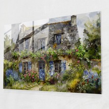 Painted Anarchy Claude Monet Cam Duvar Sanatı Büyüleyici Kır Evi - Claude Monet, Cam Sanatı, Ev Dekorasyonu, Cam Baskı, 45X30