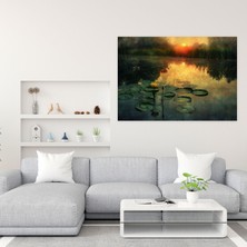 Painted Anarchy Sakin Gölet Gün Batımı Claude Monet Tarzı Kanvas Tablo - Claude Monet, Duvar Sanatı, Claude Monet Tarzı, Kanvas Tablo, 50 x 30 cm