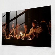 Painted Anarchy Caravaggio Stili Cam Baskı - Masada Bir Grup Insan - Caravaggio, Cam Duvar Sanatı, Caravaggio Stili, Cam Sanatı, 45 x 30 cm
