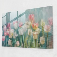Painted Anarchy Lale Tarlası Cam Baskı - Claude Monet, Cam Duvar Sanatı, Ev Dekorasyonu, Lale Tarlası, 45 x 30 cm