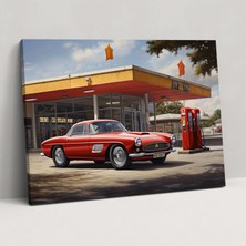 Painted Anarchy Vintage Ferrari Kanvas Tablo - Ferrari, Kanvas Tablo, Duvar Sanatı, Ev Dekorasyonu, 50 x 30 cm