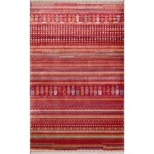 Eko Halı Zara Zr 19 Red Multy Otantik Desenli Özel Hav Vermeyen ve Kolay Temizlenebilir Tensel Kullanılarak El Emeği ile Özel Tezgahlarda Üretilen Modern Uşak Halısı