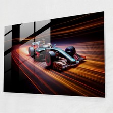 Painted Anarchy Formula 1 Uzun Pozlamalı Cam Baskı - Formula 1, Hız, Yarış Arabası, Modern Sanat, 45 x 30 cm