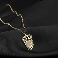 One Silver Gold 925 Ayar Gümüş Filtre Kahve Bardağı Isim Kolye Özel Tasarım