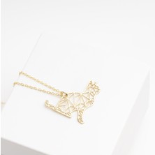 One Silver Gold 925 Ayar Gümüş Uslu Kedi Kolye Özel Tasarım