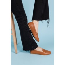 Getcho Horje Kadın Deri Taba Babet Ayakkabı