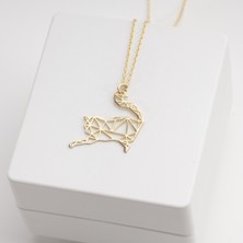 One Silver Gold 925 Ayar Gümüş Kedi Kolye Özel Tasarım