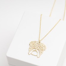 One Silver Gold 925 Ayar Gümüş  Bulldog Köpek Kolye Özel Tasarım