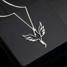 One Silver Gold 925 Ayar Gümüş Anka Kuşu Kolye Özel Tasarım