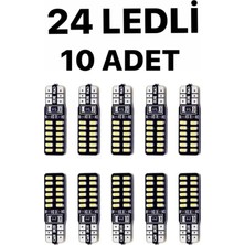 Erlight T10 Dipsiz (10 Adet) W5W 24 Ledli Canbus Beyaz Park Plaka Ampulü