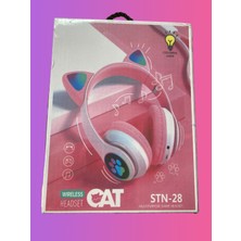 Stn-28 Pembe Kedi Kulaküstü Bluetooth Kulaklık