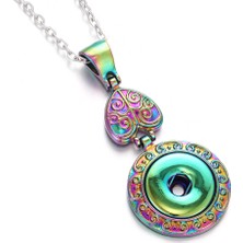 Mingjin Shop2 No.5 Boyutu 2022 Yeni Snap Düğmesi Kolye Kristal Çiçek Kalp Yapış Kolye Kolye Kadınlar Için Snaps Takı Dıy Düğmeler Kolye (Yurt Dışından)