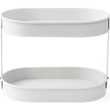 Evstyle Oval 2 Katlı Organizer 24X19X32 cm - Krem